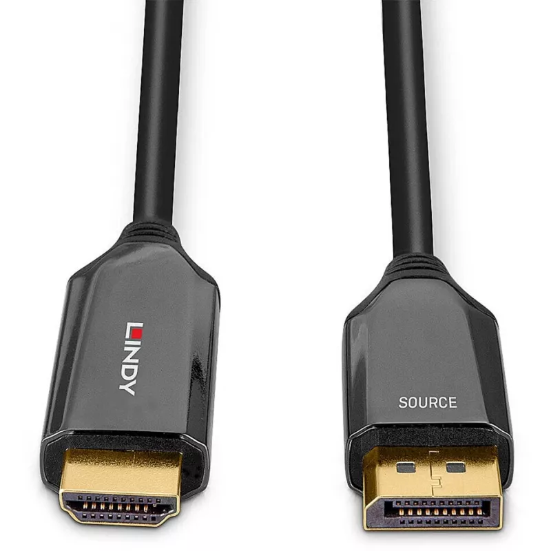 Lindy 3m aktívny DisplayPort 1.4 na HDMI 8K60 kábel, 3 m, DisplayPort, HDMI, konektor samec, konektor samec, rovný