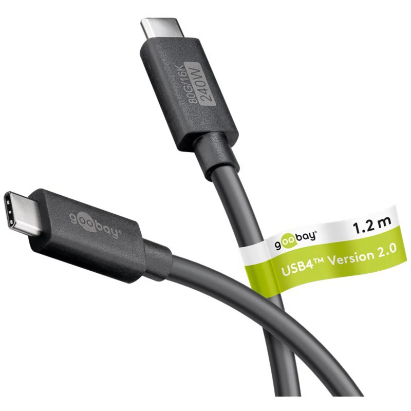 USB-C kábel WENTRONIC USB4 Gen4 1.2m — podporuje 16k@60Hz a 4K@120Hz
