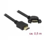 HDMI kábel DeLOCK 85467 0,5 m Type-A konektor samec na konektor samica čierny