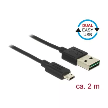USB kábel DeLOCK 83850 USB 2.0 2 m USB A na Micro-USB B čierny