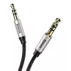 Baseus Yiven audio kábel 3,5-mm jack konektor M30 1,5 m strieborný + čierny