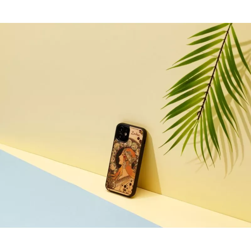 Puzdro na telefón Man and Wood pre iPhone 12 mini — séria Zodiac, čierna