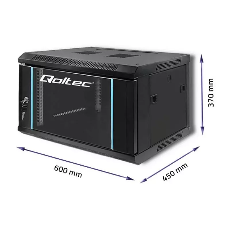 Qoltec 54462 RACK skriňa 19 | 6U | 600 x 370 x 450