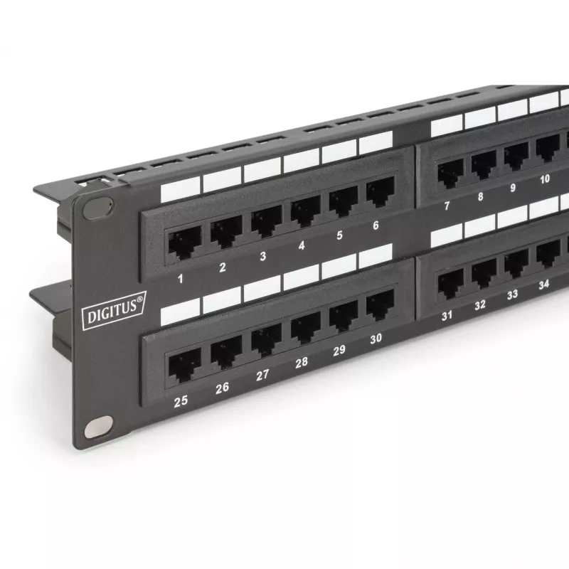DIGITUS - patch panel - RJ-45 x 48 - sivý, RAL 7035 - 2U - 48 portov (DN-91648U)