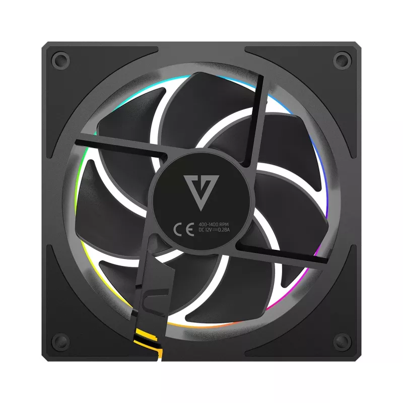 Skriňový ventilátor MODECOM VOLCANO LOOP 120 ARGB, 120 mm, PWM, 400–1400 ot/min, čierny