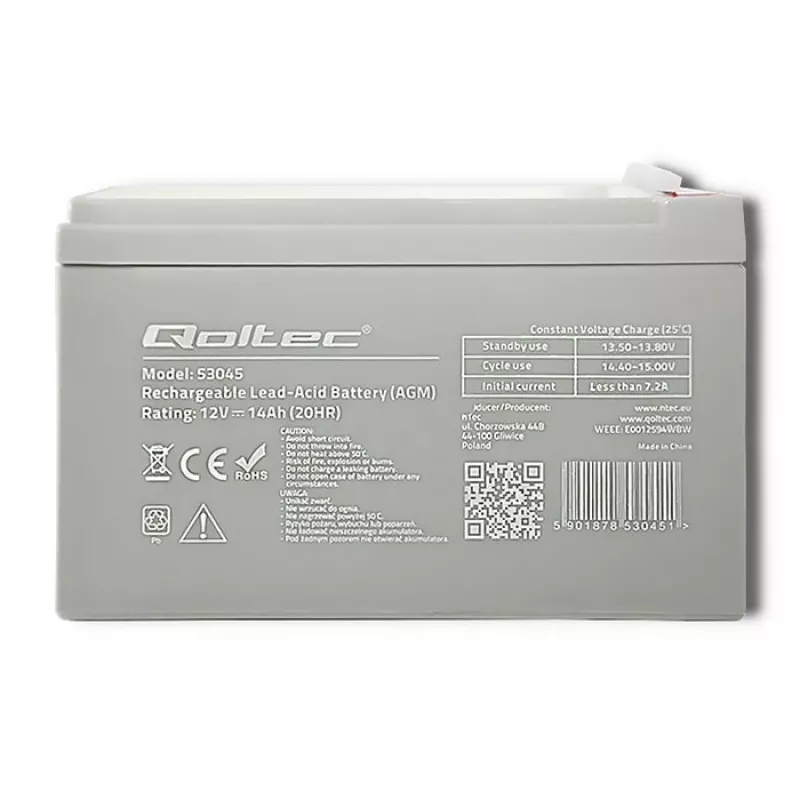 Qoltec 53045 AGM batéria 12V 14Ah