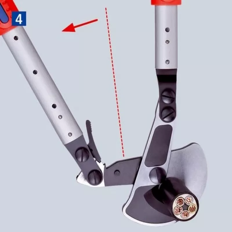 Nožnice na káble Knipex 9532038, račňový rezací nástroj na káble