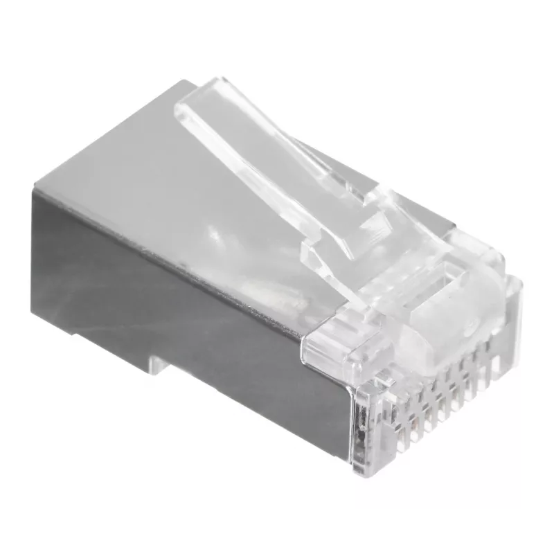 LANBERG RJ-45 konektor samec PLS-5000EZ, Cat5e, F/UTP (FTP), sivý, 100 ks
