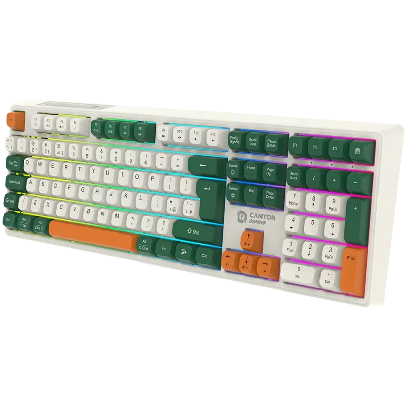 Mechanická bezdrôtová klávesnica CANYON Shadder GKW-11 RGB biela