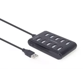 USB hub Gembird UHB-U2P10P-01 — 10-portový USB 2.0 hub