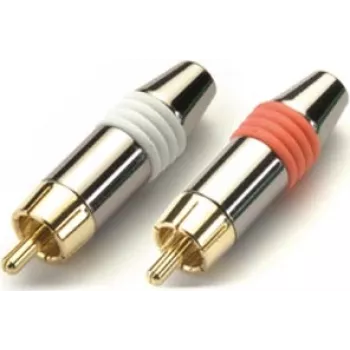 Cinch (RCA) sada konektorov Kindermann KIN 7489000212 — červené a biele audio konektory