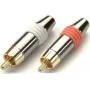 Cinch (RCA) sada konektorov Kindermann KIN 7489000212 — červené a biele audio konektory