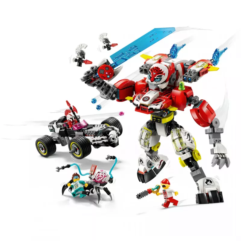 LEGO DREAMZZZ 71497 Cooperov tiger mech a Zerov Hot Rod Car