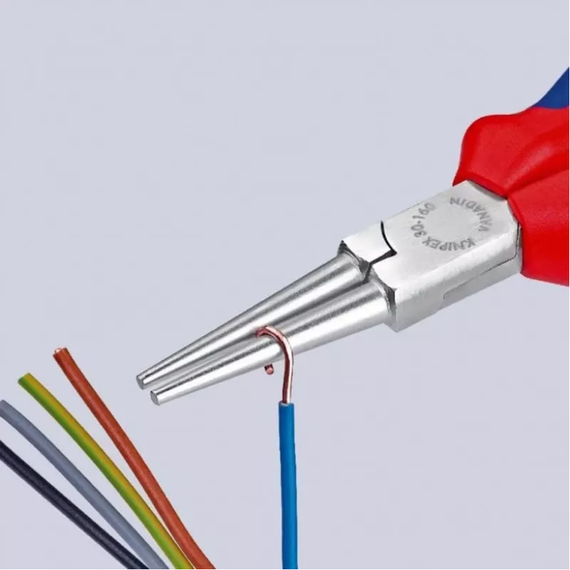 KNIPEX 30 35 160 – ploché ihličkové kliešte – 2,5 mm – 4,1 cm – oceľ – modrá/červená – 16 cm