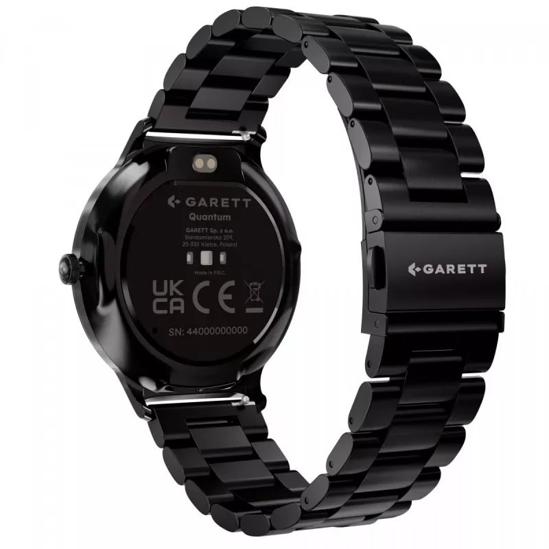 Smartwatch Garett Quantum – čierna nerezová oceľ