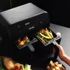 Teplovzdušná fritéza Petra PT4750BLKVDEEU7, dvojkomorová, objem 3,7 l, čierna