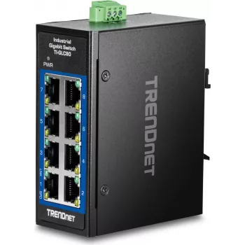 Trendnet 8-portový priemyselný Gigabit DIN-Rail mini switch
