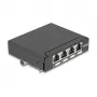 Patch panel DELOCK Mini Desktop RJ45 4 porty Cat.6A tienený čierny, kov, 90×22×93 mm