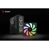 Savio Noctis Glass RGB Cube počítačová skriňa, ATX/Micro-ATX/Mini-ITX, predná strana z tvrdeného skla, RGB ventilátory, čierna