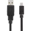 USB 2.0 kábel, USB-A konektor samec > Mini-USB konektor samec (čierny, 0,5 metra, dvojito tienený)