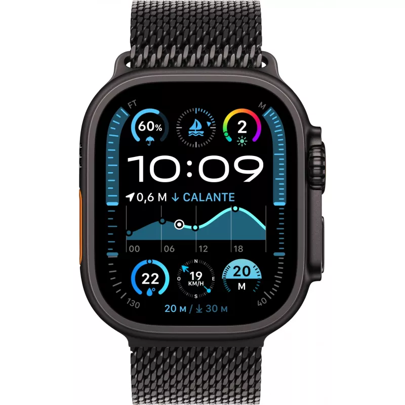 APPLE Watch Ultra 2 GPS + Cellular 49mm puzdro Black Titanium s Black Titanium Milanese Loop – L
