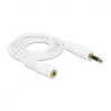 Audio kábel 3,5 mm M-F DeLOCK 83763 0,5 m biely