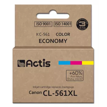 Actis KC-561 atrament (náhrada za Canon CL-561XL; Supreme; 18 ml; azúrová, purpurová, žltý). Tlačí o 60 % viac ako OEM.