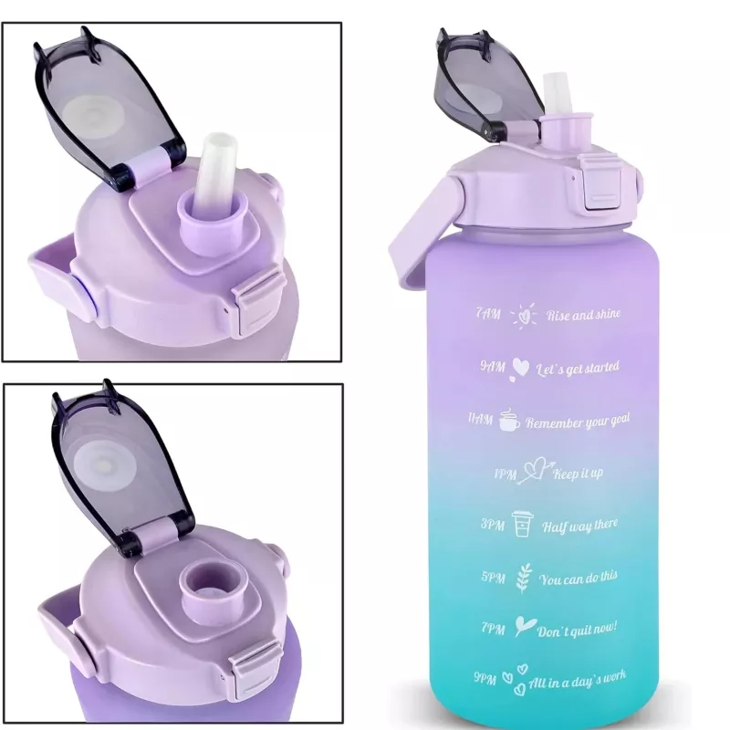 Extralink Motivačná fľaša, Fľaša na vodu, 2000 ml, Fialovo-modrá, BUT-992