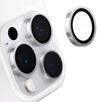 Sklo na kameru Torras Lensguard pre iPhone 16 Pro (sivé)