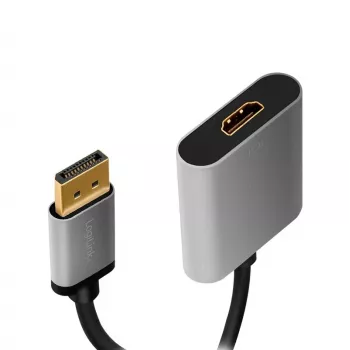 LogiLink CDA0108 video kábel adaptér 0,15 m DisplayPort HDMI čierny sivý