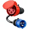 go-e CH-04-31 adaptér pre Gemini flex 11 kW, CEE červený 16 A trojfázový na CEE modrý 16 A, IP55, 0,3 m, čierny