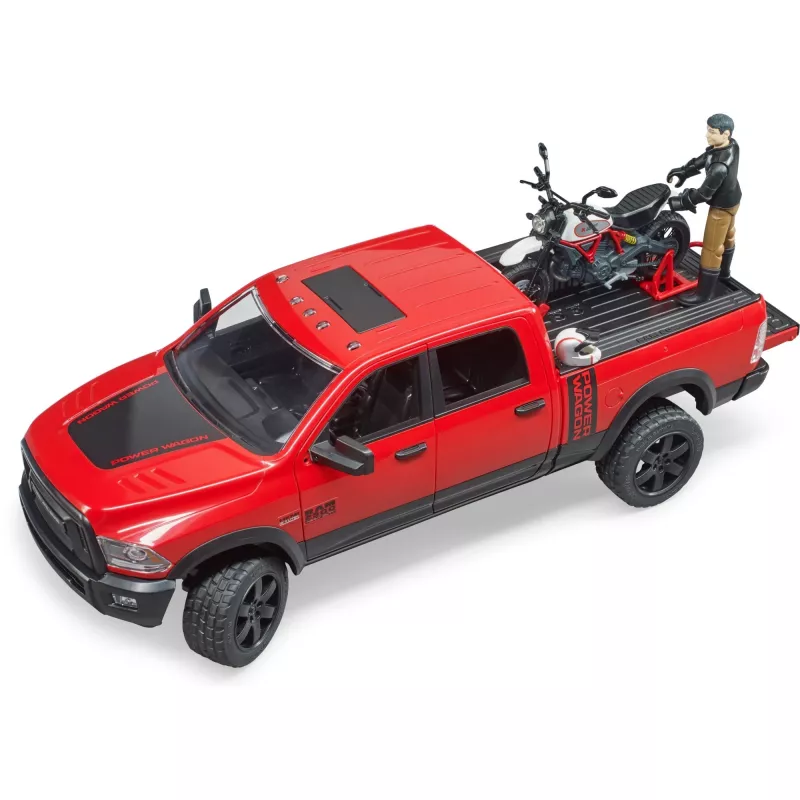 Dodge RAM 2500 Power Wagon s prívesom a motorkou Ducati 02502 BRUDER