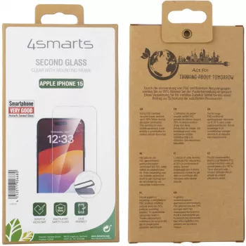 Ochranné sklo 4smarts 540595 pre Apple iPhone 15 guľovzdorné tvrdené sklo