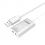 Audio konvertor Unitek Y-247A, strieborná, USB Type-A konektor, kompaktný 12×28×46 mm