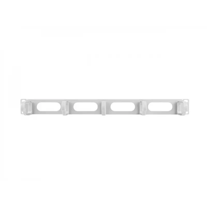 Rackový panel na vedenie káblov LANBERG AK-1205-S, 1U kov, 19 palcov (48,3 cm), hĺbka 80 mm, sivý