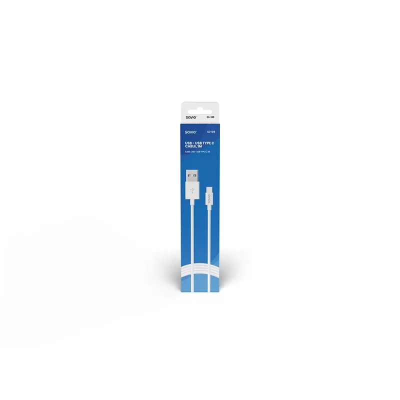 Savio USB – USB Type-C kábel 5A, 1m CL-126 biely