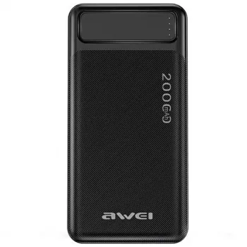Prenosná powerbanka AWEI P6K 20000mAh čierna 2xUSB/PD/Micro-USB