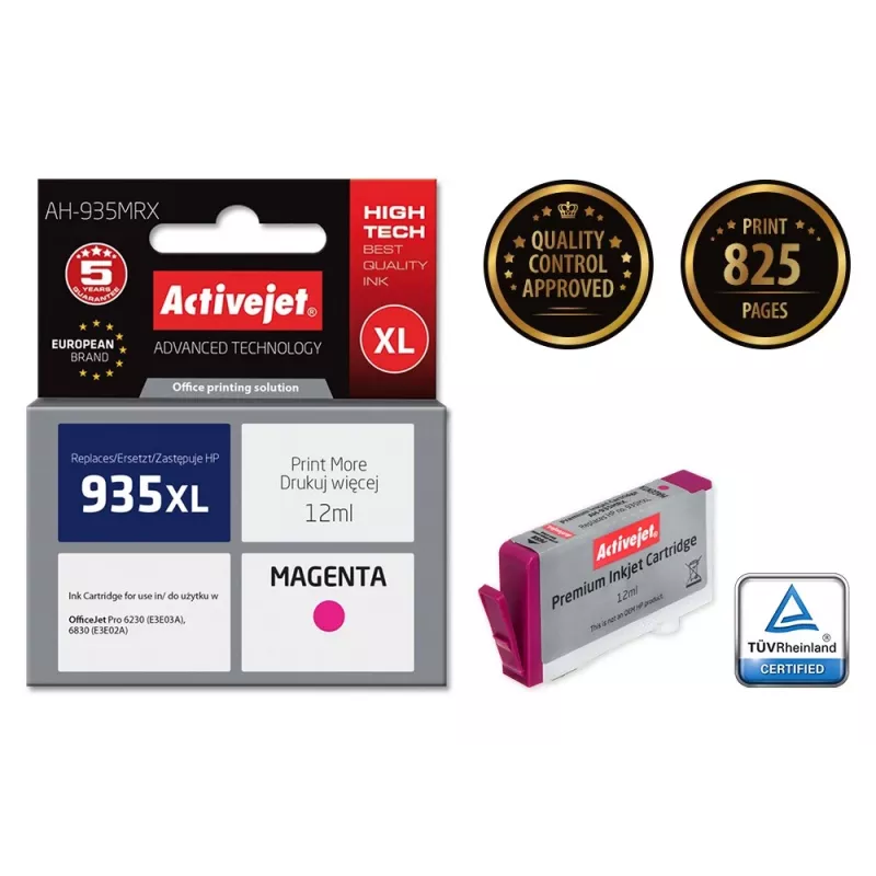 Activejet AH-935MRX atrament (náhrada za HP 935XL C2P25AE; Premium; 12 ml; purpurová)