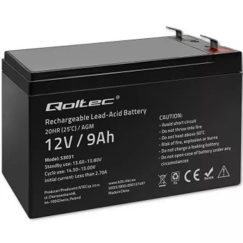 UPS batéria QOLTEC 53031 12V 9Ah zelená, 152×94×65 mm, 2,35 kg