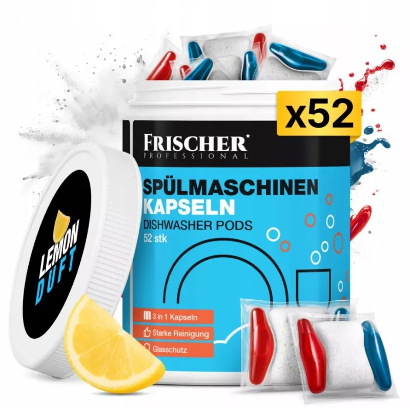 Frischer 3-in-1 kapsuly do umývačky riadu, 52 ks