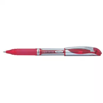 Vysúvací pripínací pen Pentel Energel XM Klik červený