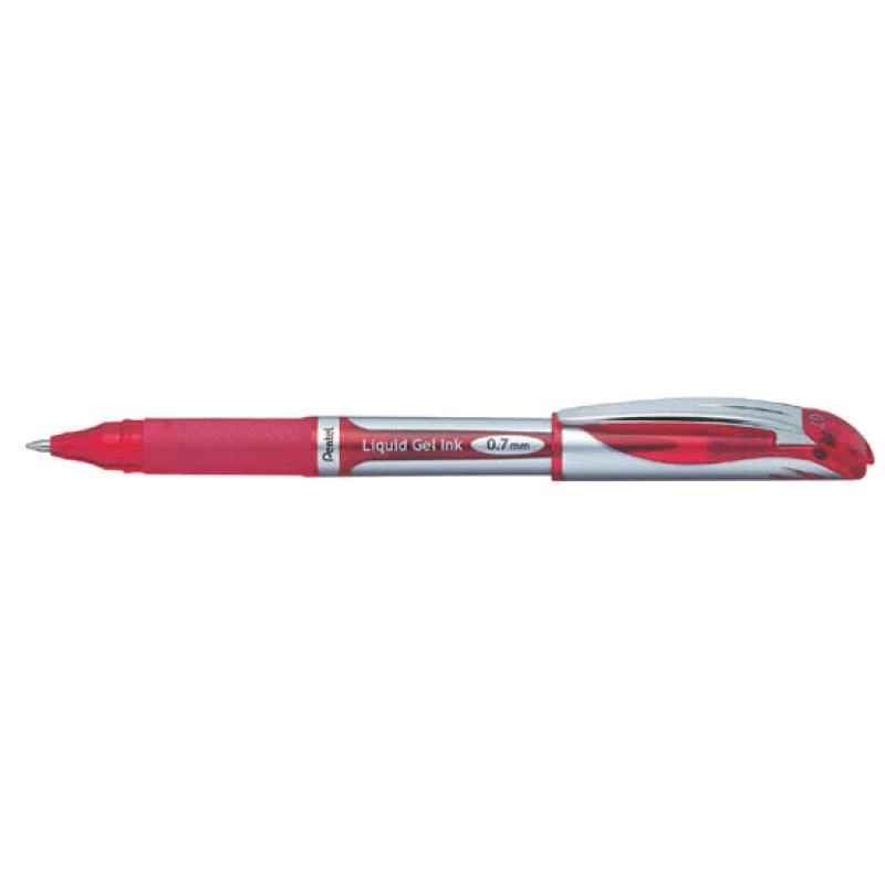 Vysúvací pripínací pen Pentel Energel XM Klik červený
