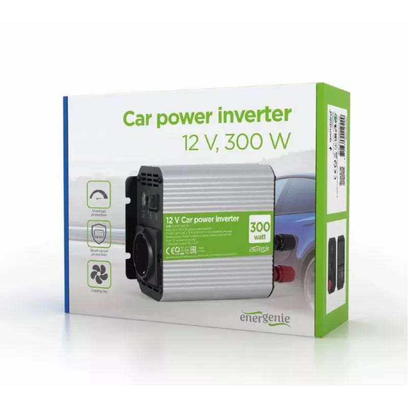 Gembird EG-PWC300-01 menič napätia do auta 300 W sivý
