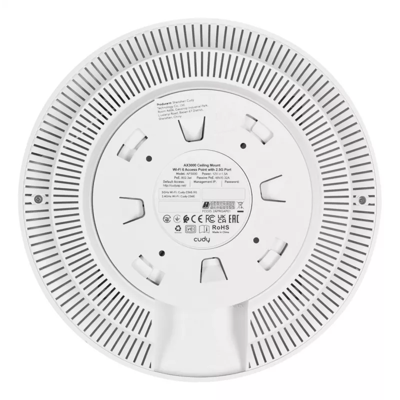 Cudy AP3000 bezdrôtový access point 2976 Mbit/s biela Power over Ethernet (PoE)