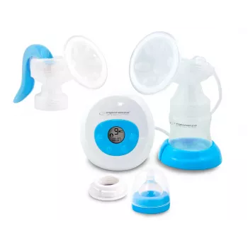 Odsávačka mlieka ESPERANZA ECM003B elektronická 150 ml, integrovaný displej, modrá/biela, 100–240 V AC