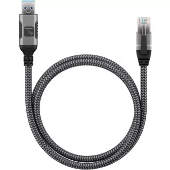 Techly ICOC U3A-RJ45-010 adaptérový kábel USB-A na Gigabit Ethernet, 1 m, čierny/strieborný