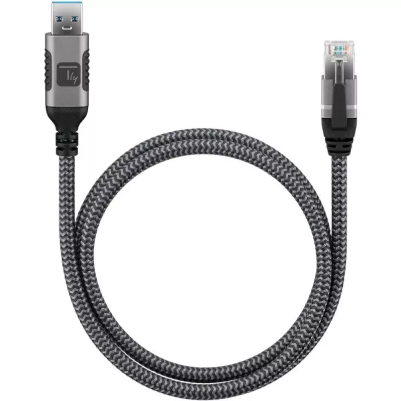 Techly ICOC U3A-RJ45-010 adaptérový kábel USB-A na Gigabit Ethernet, 1 m, čierny/strieborný