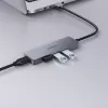 USB hub Aukey CB-H36 — 4-port USB 3.2 Gen 1 Type-A, host USB 2.0, 5000 Mbit/s, hliník strieborný