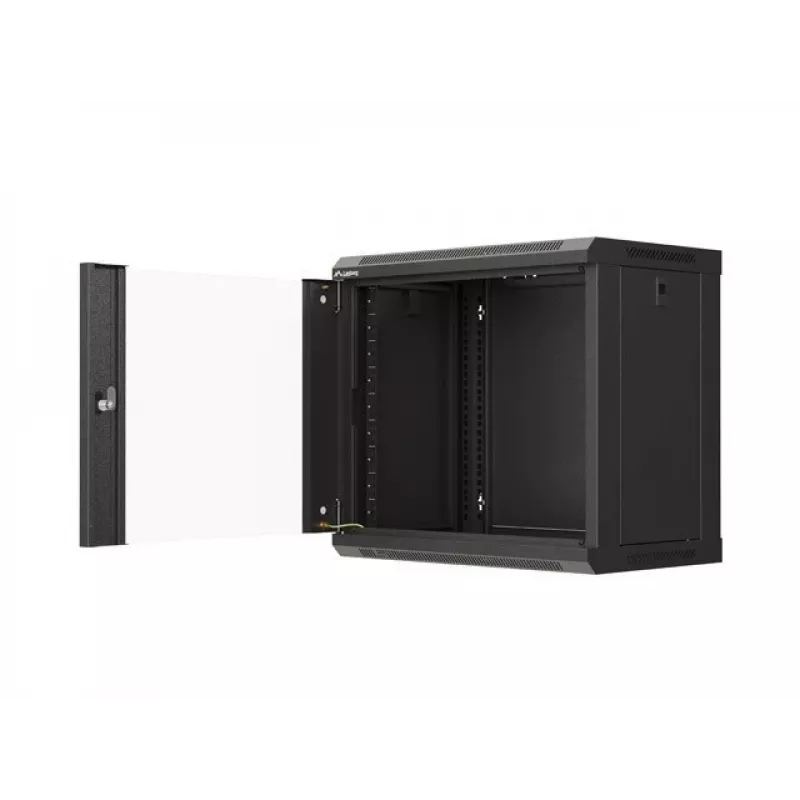 Nástenný rack LANBERG WF03-5309-10B, 9U, 500×350×540 mm, max. zaťaženie 60 kg, čierny