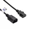 Akyga AK-PC-07A IEC C14 na IEC C13 predlžovací napájací kábel, 3x 0,75 mm², 3 m, čierna